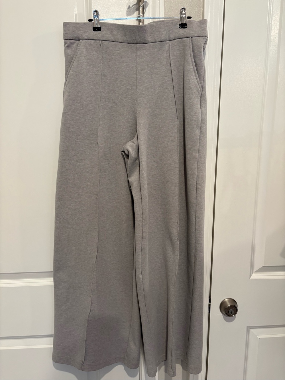 Lee Wide Leg Knit Pants - Light Gray - Picture 2 of 3